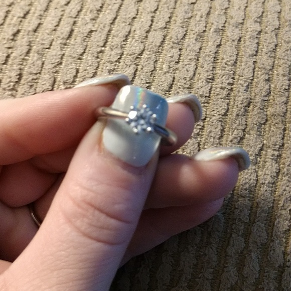 Silver Ring Solitaire - Picture 2 of 3